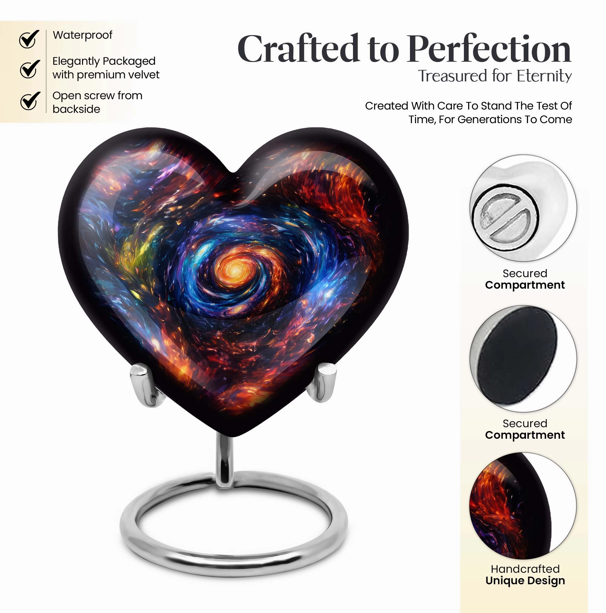 Heartfelt Galaxy Urn - Tribute Burial Urn for Cremation Ashes