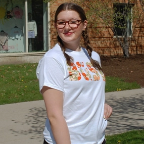 Image One BGSU Outline Flowers Tee