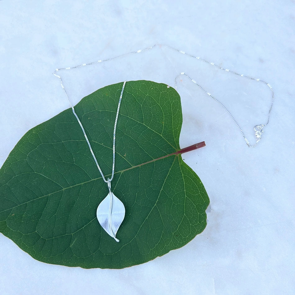 In Leaf Necklace - Sterling Silver, Indonesia