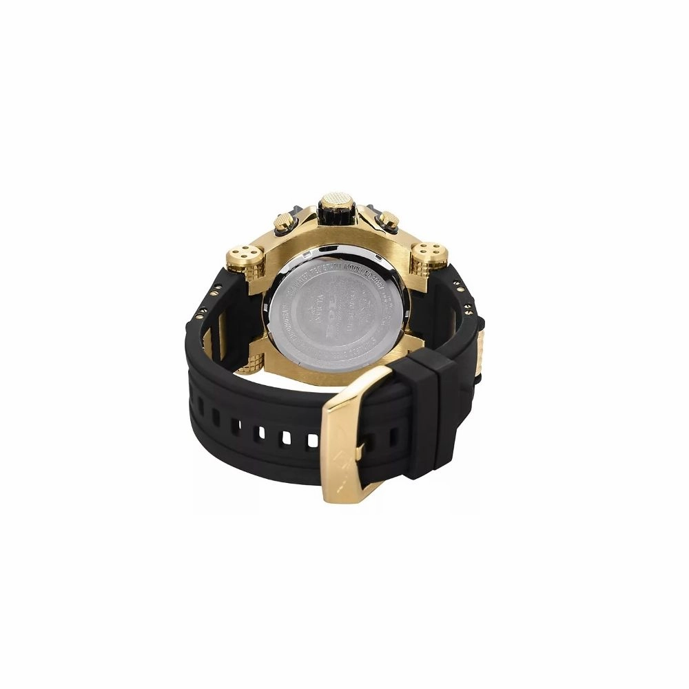 Invicta 39187 Men Watch Bolt Quartz Chronograph Gold Blue Dial Rubber 52mm