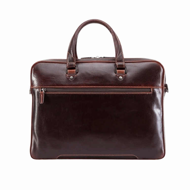 Jekyll & Hide Slim Zip Top Briefcase - Tobacco