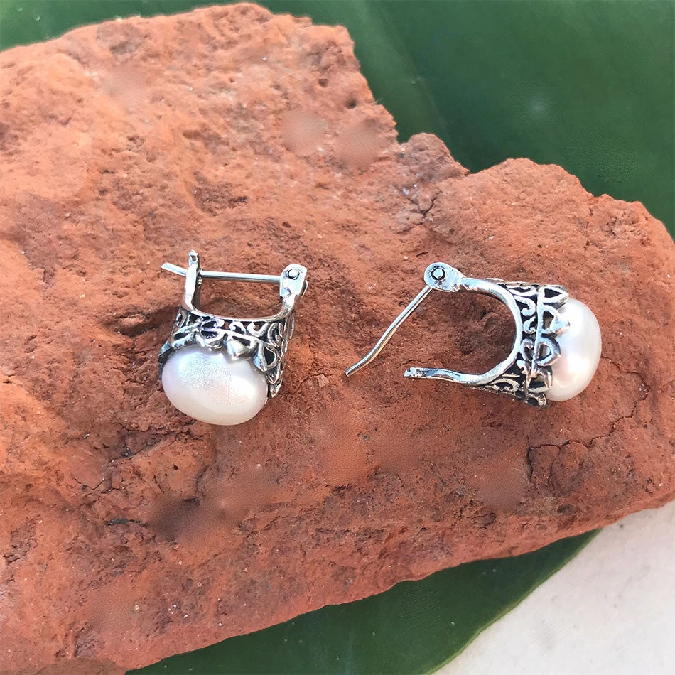 Kasih Pearl Earrings - Sterling Silver, Indonesia