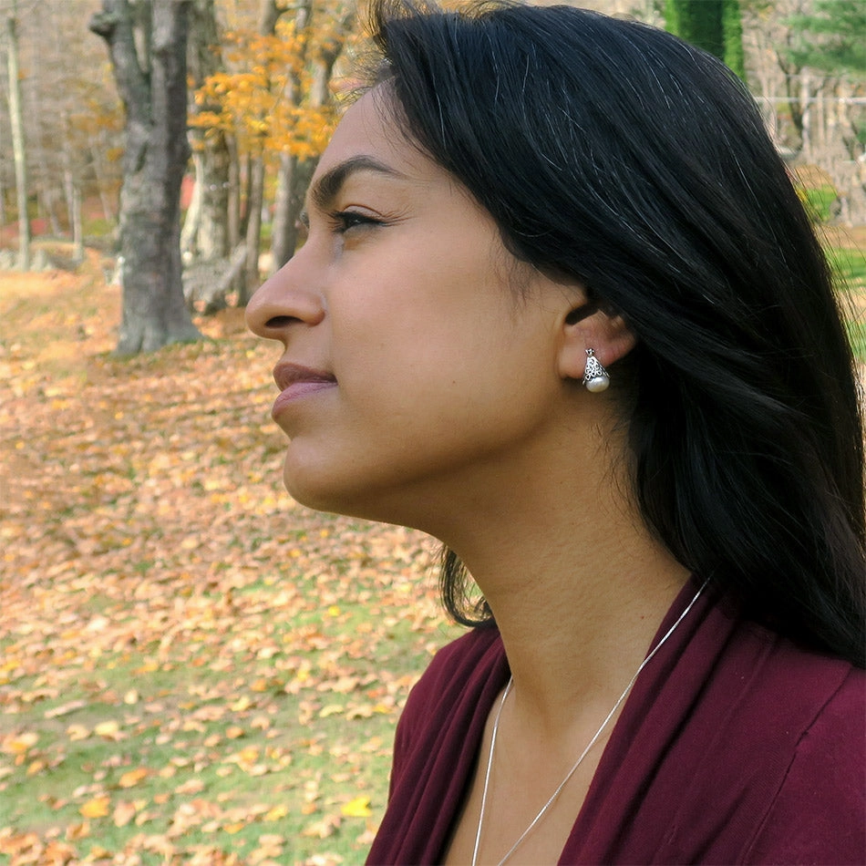 Kasih Pearl Earrings - Sterling Silver, Indonesia