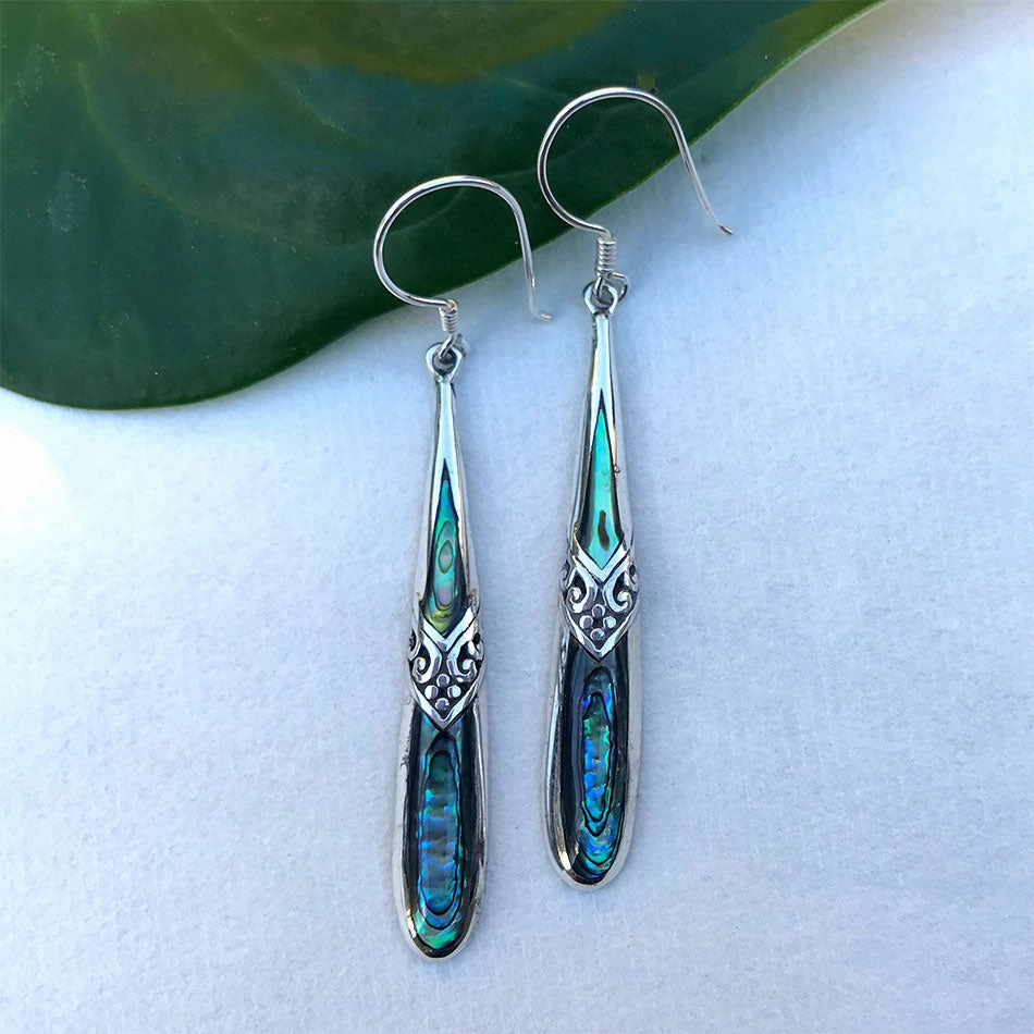 Kenindah Abalone Earrings - Sterling Silver, Indonesia