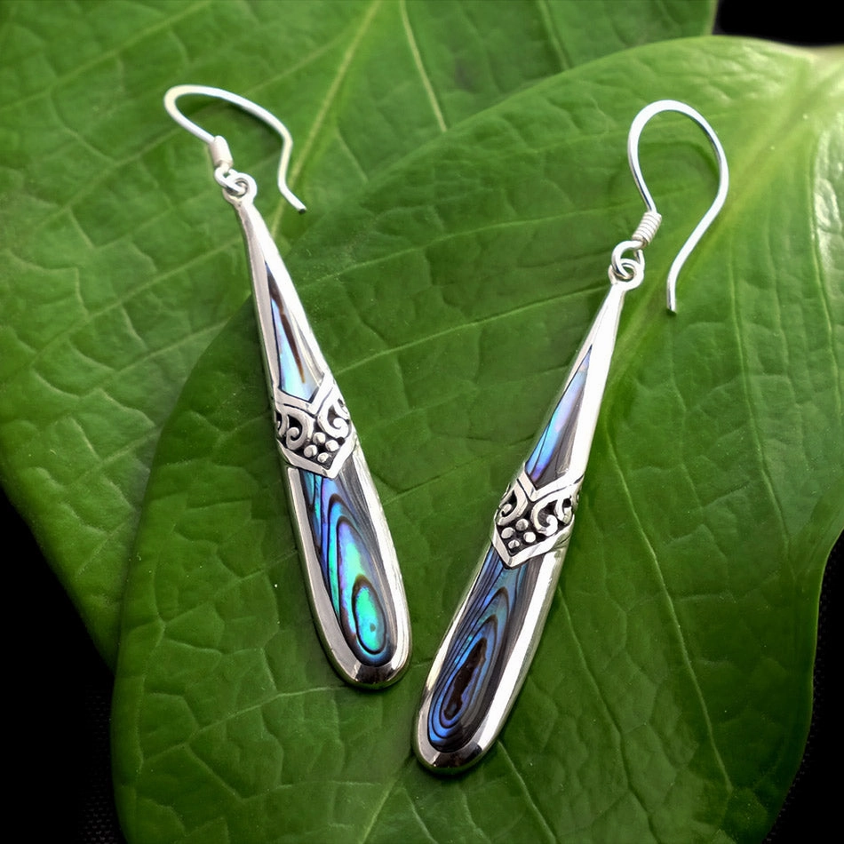 Kenindah Abalone Earrings - Sterling Silver, Indonesia