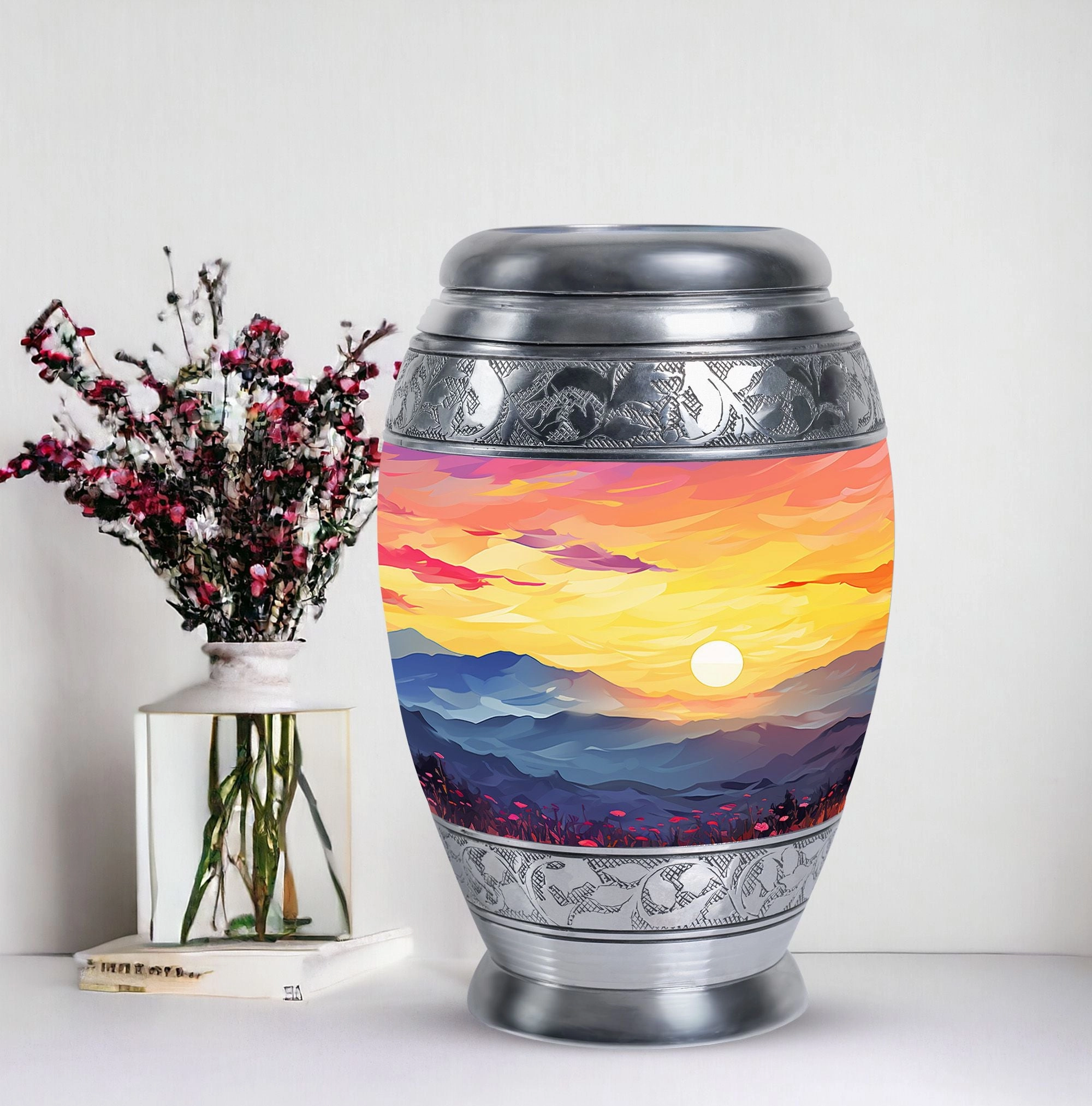 Large Unique Mountains Urn For Ashes