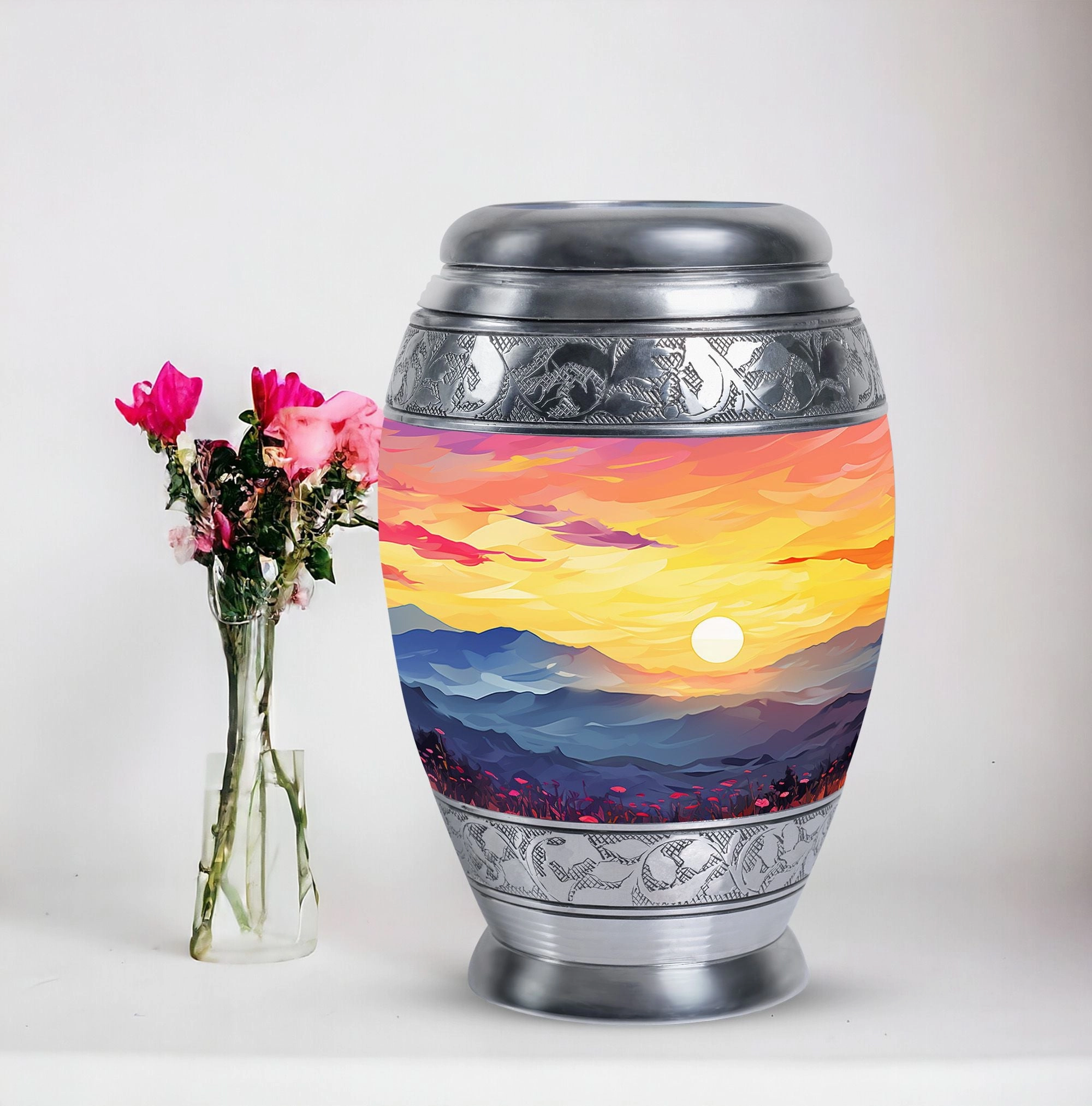 Large Unique Mountains Urn For Ashes