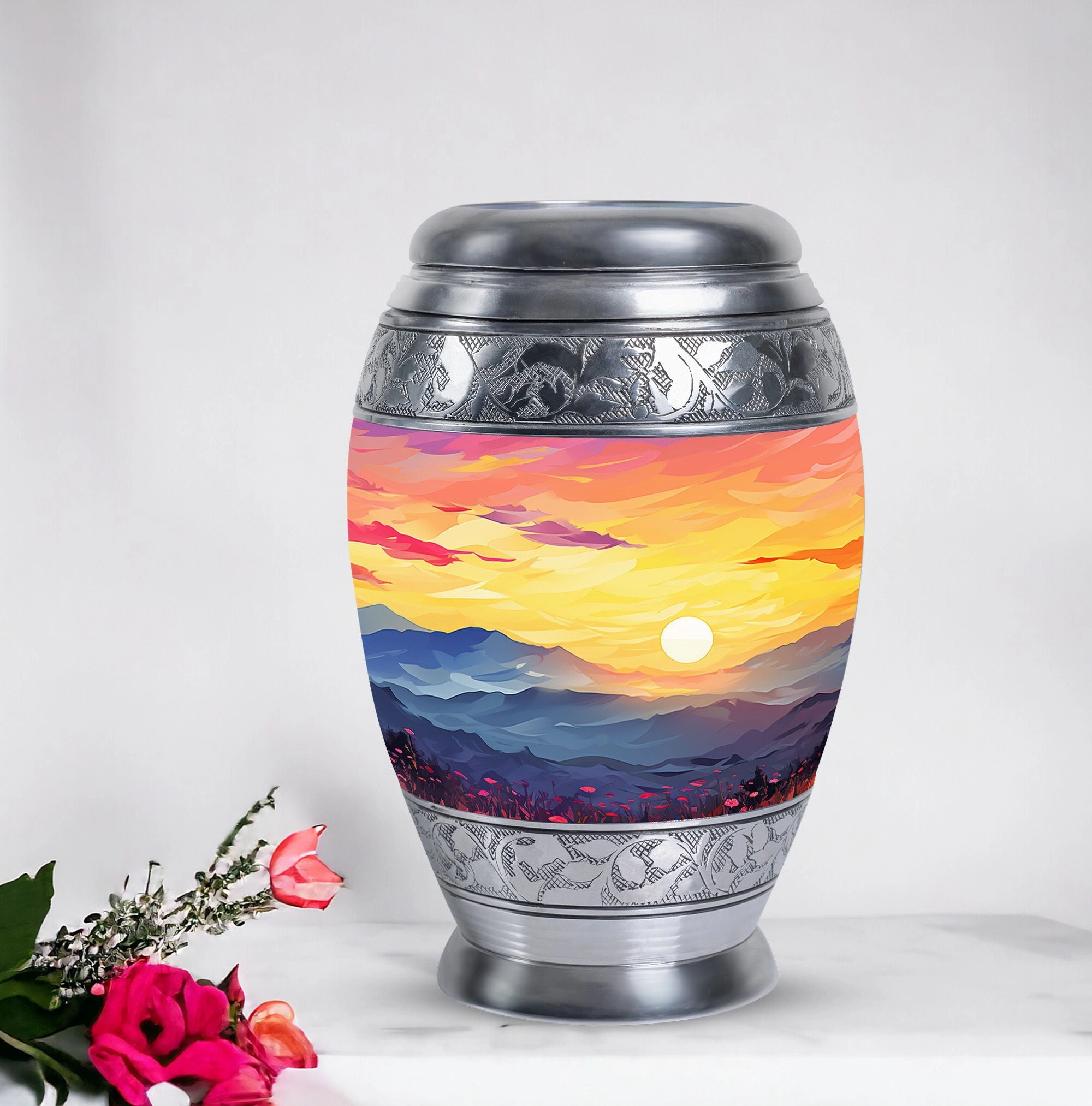 Large Unique Mountains Urn For Ashes