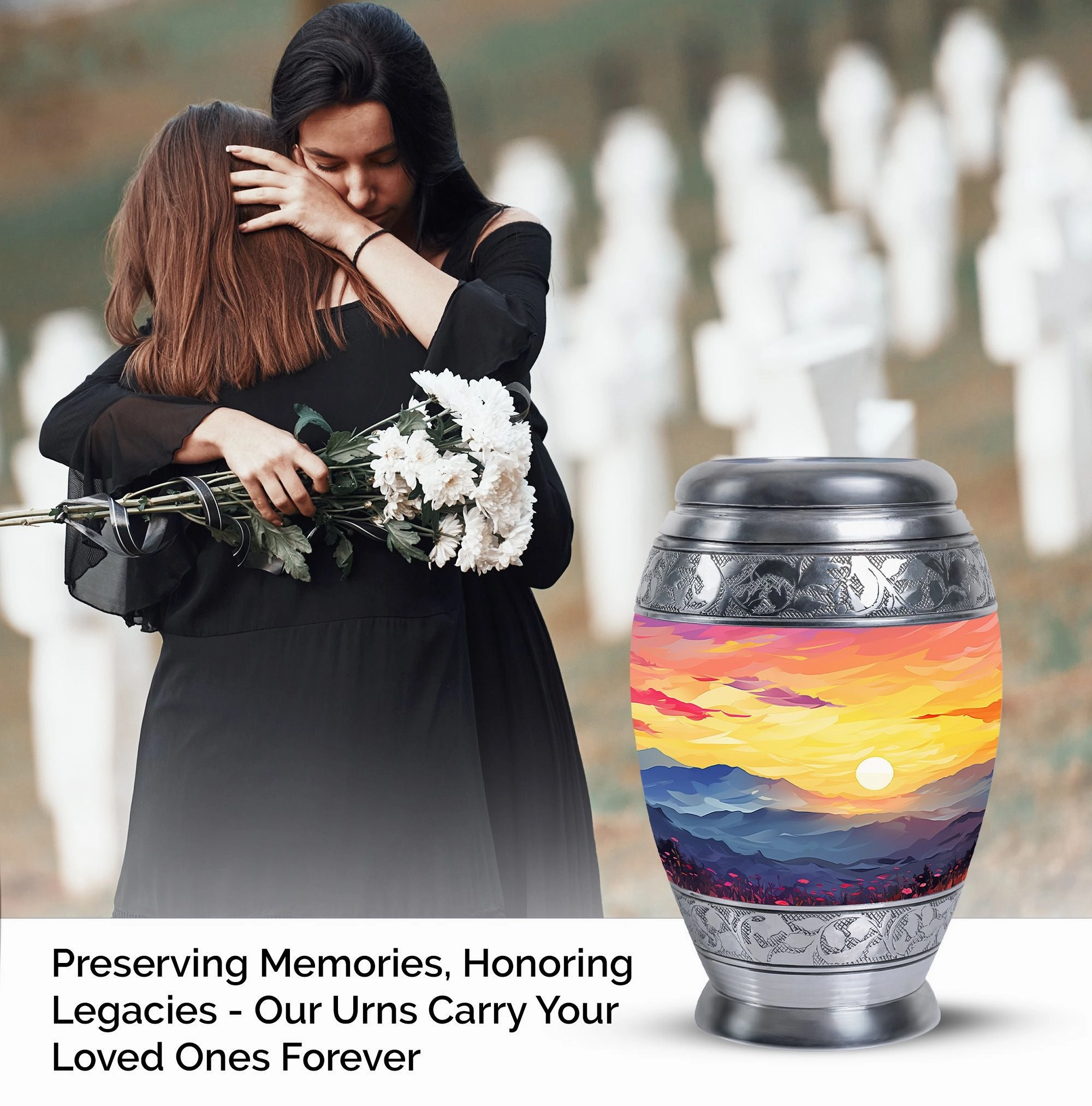 Large Unique Mountains Urn For Ashes
