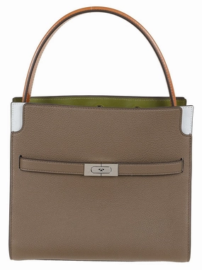 Lee Radziwill Pebbled Color-Block Small Double Bag