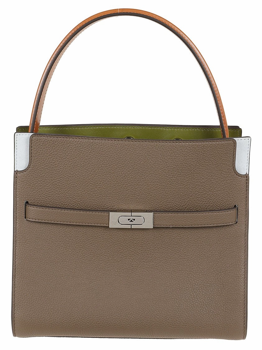 Lee Radziwill Pebbled Color-Block Small Double Bag