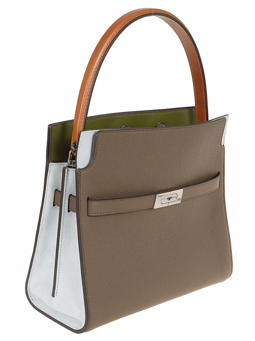 Lee Radziwill Pebbled Color-Block Small Double Bag