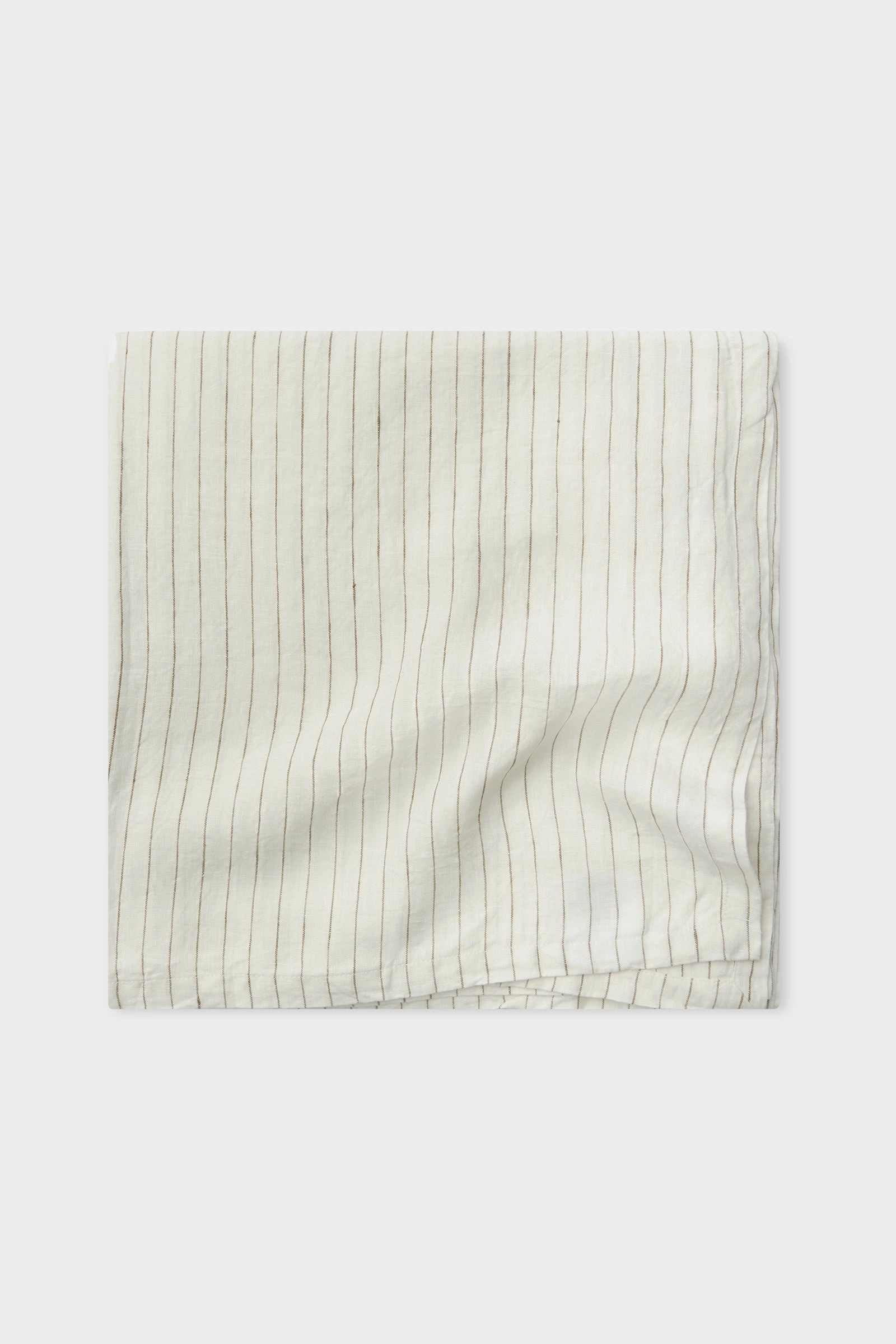 Linen Table Cloth Olive Pinstripe