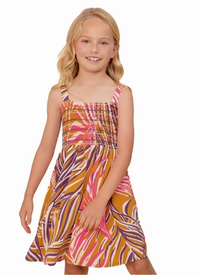 Maaji Caramel Foliage Bouquet Girls Short Dress