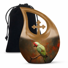 Macaw Parrot double urn for human ashes urn for females