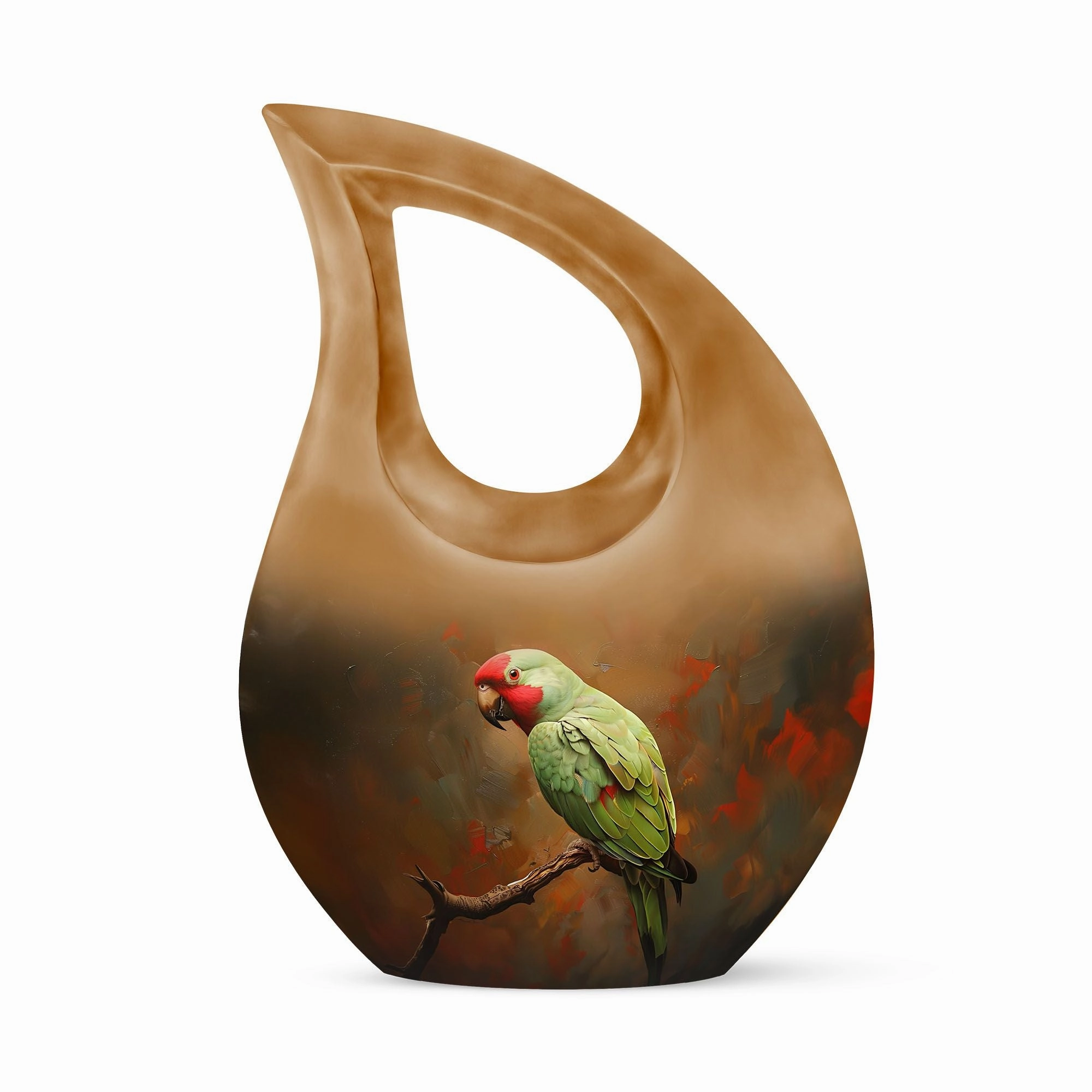 Macaw Parrot double urn for human ashes urn for females