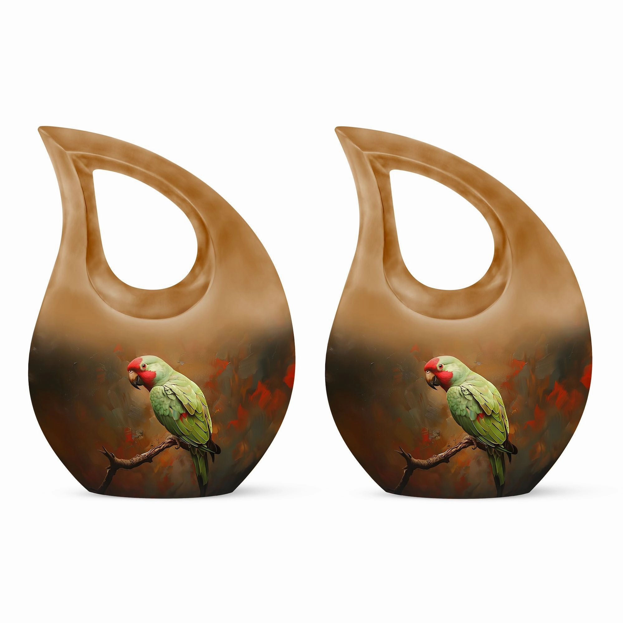 Macaw Parrot double urn for human ashes urn for females