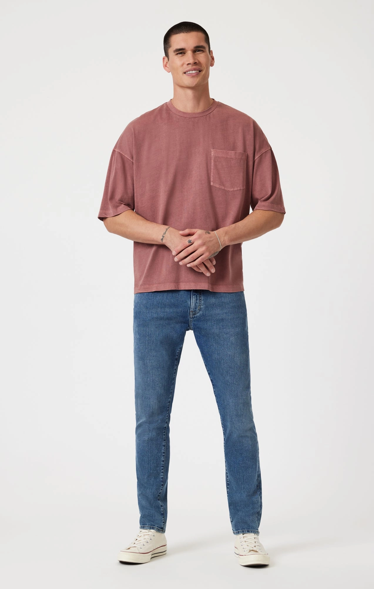 MARCUS SLIM STRAIGHT LEG IN LIGHT BRUSHED SELVEDGE