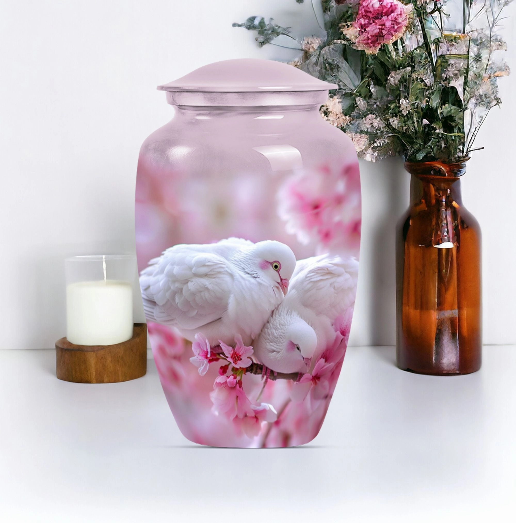 Memorium Dove Urn - Purple Meadow, A Cherished Keepsake
