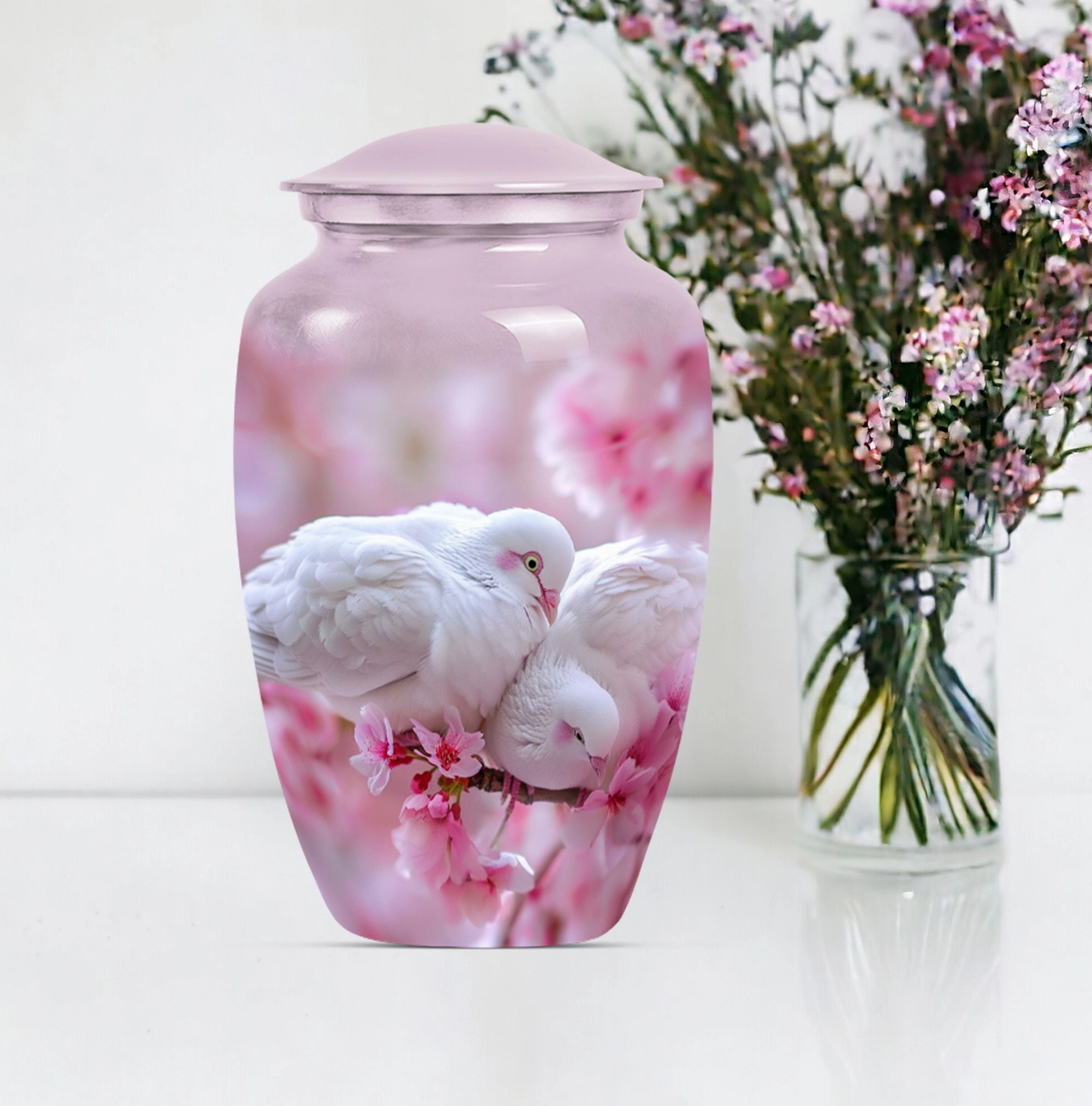 Memorium Dove Urn - Purple Meadow, A Cherished Keepsake