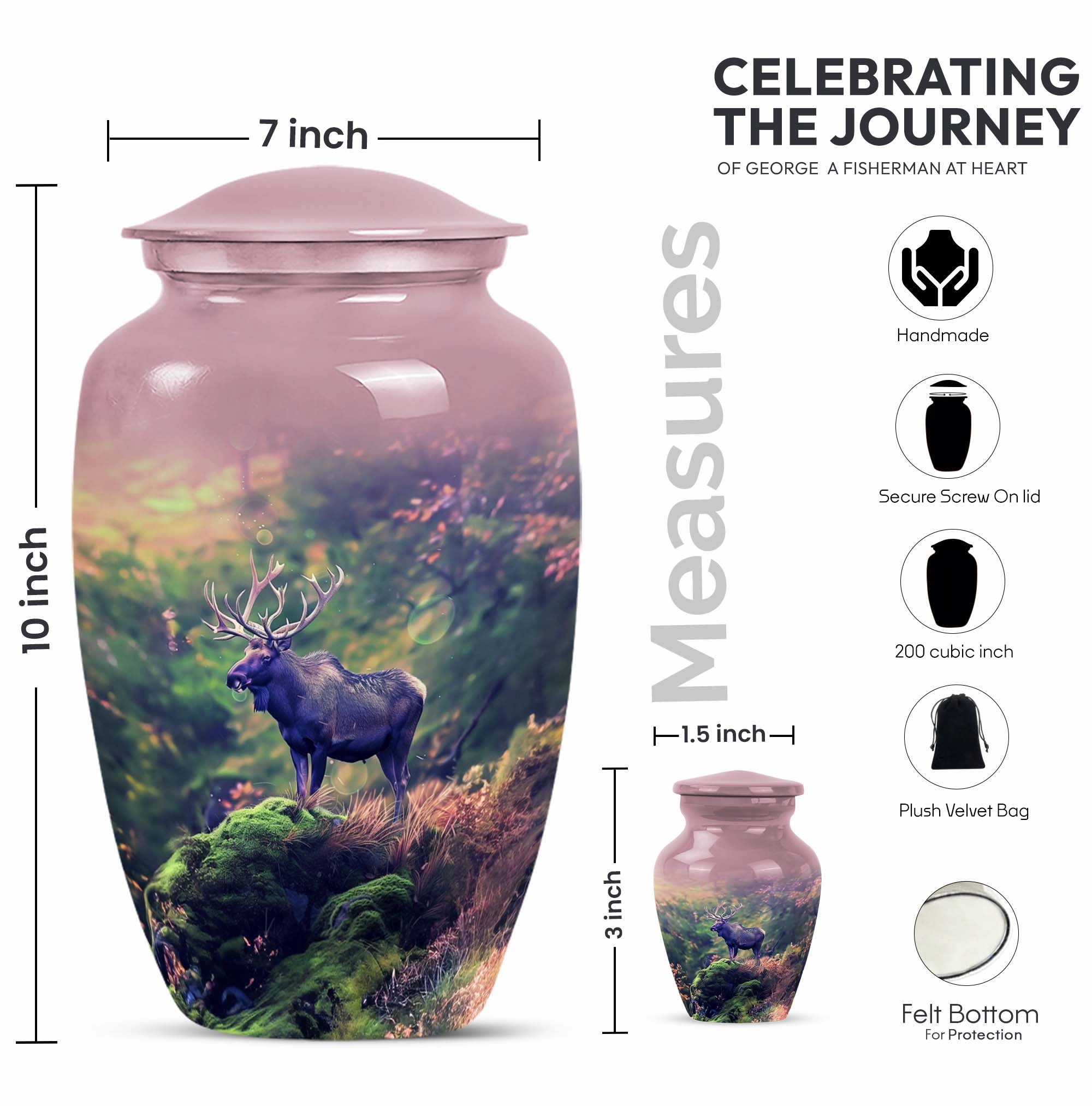 Moose Walking Memorial: Grandeur Cremation Urn for Human Ashes