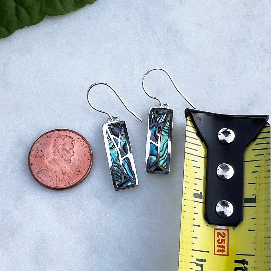 Mosaic Abalone Earrings - Sterling Silver, Indonesia
