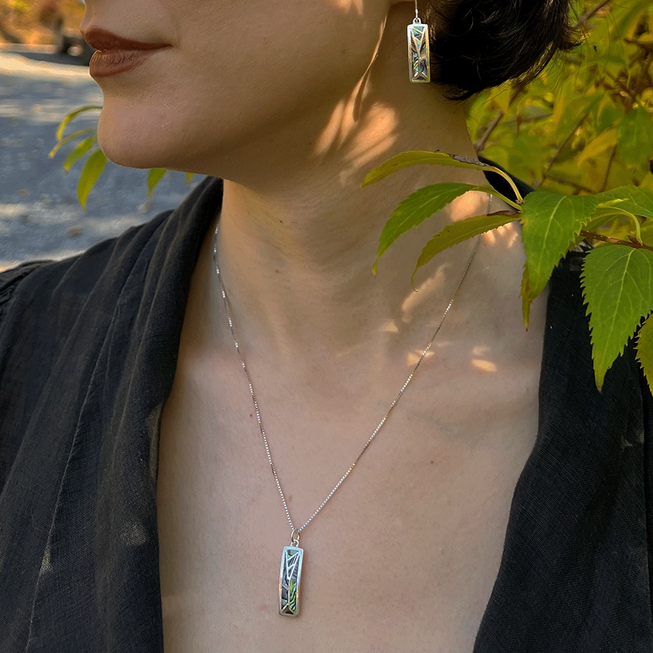Mosaic Abalone Necklace - Sterling Silver, Indonesia
