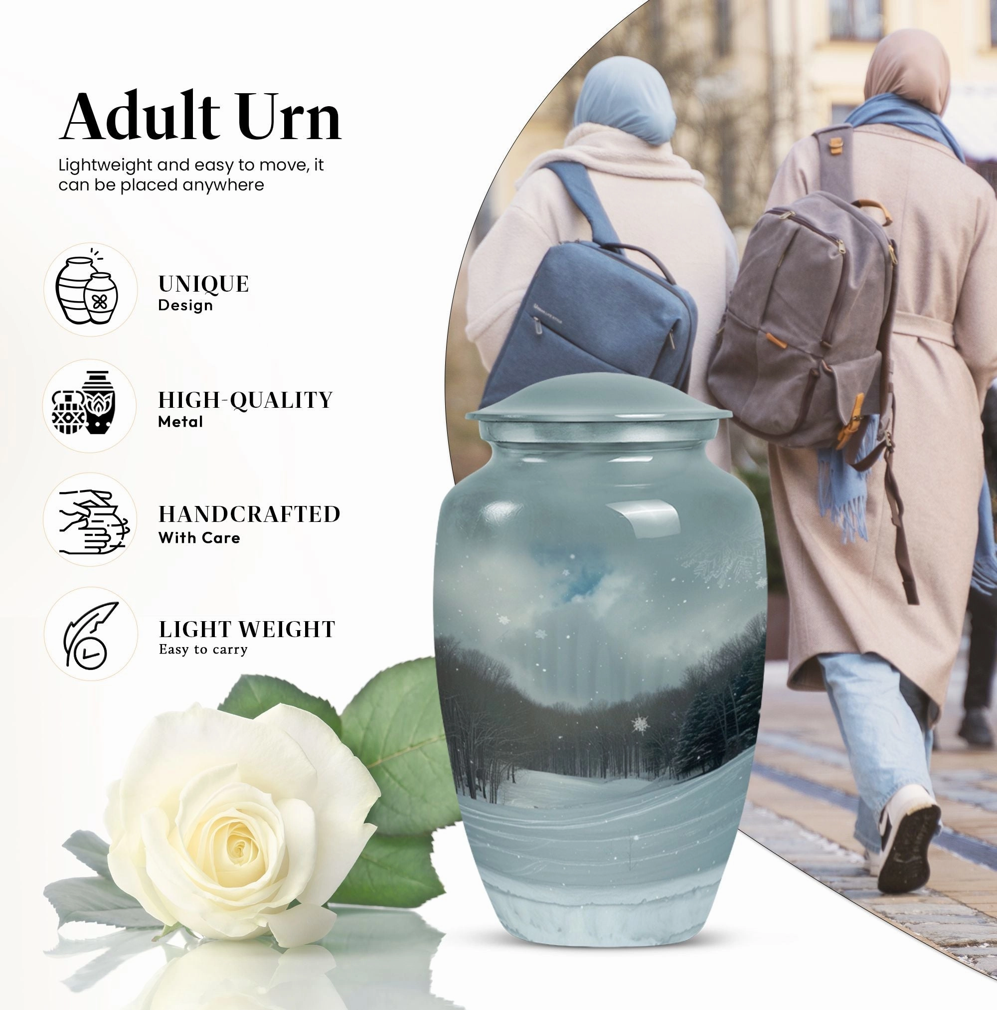 Mother's Snowflakes Sovereign Urn-  Resting Place for Ashes