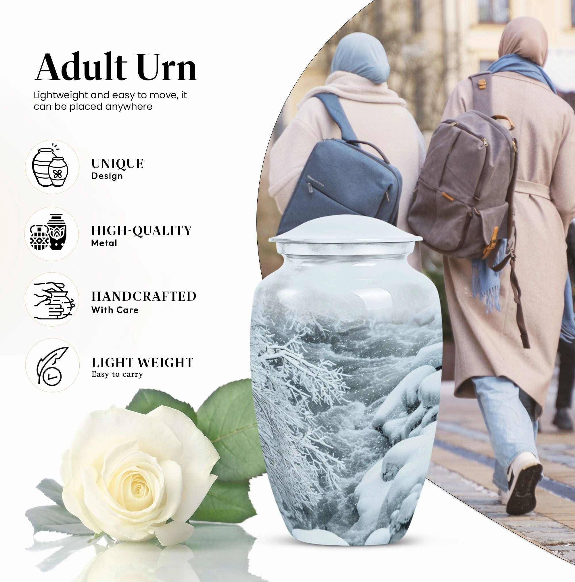 Mountains Urn Memorial: Medium-Size Burial Tribute