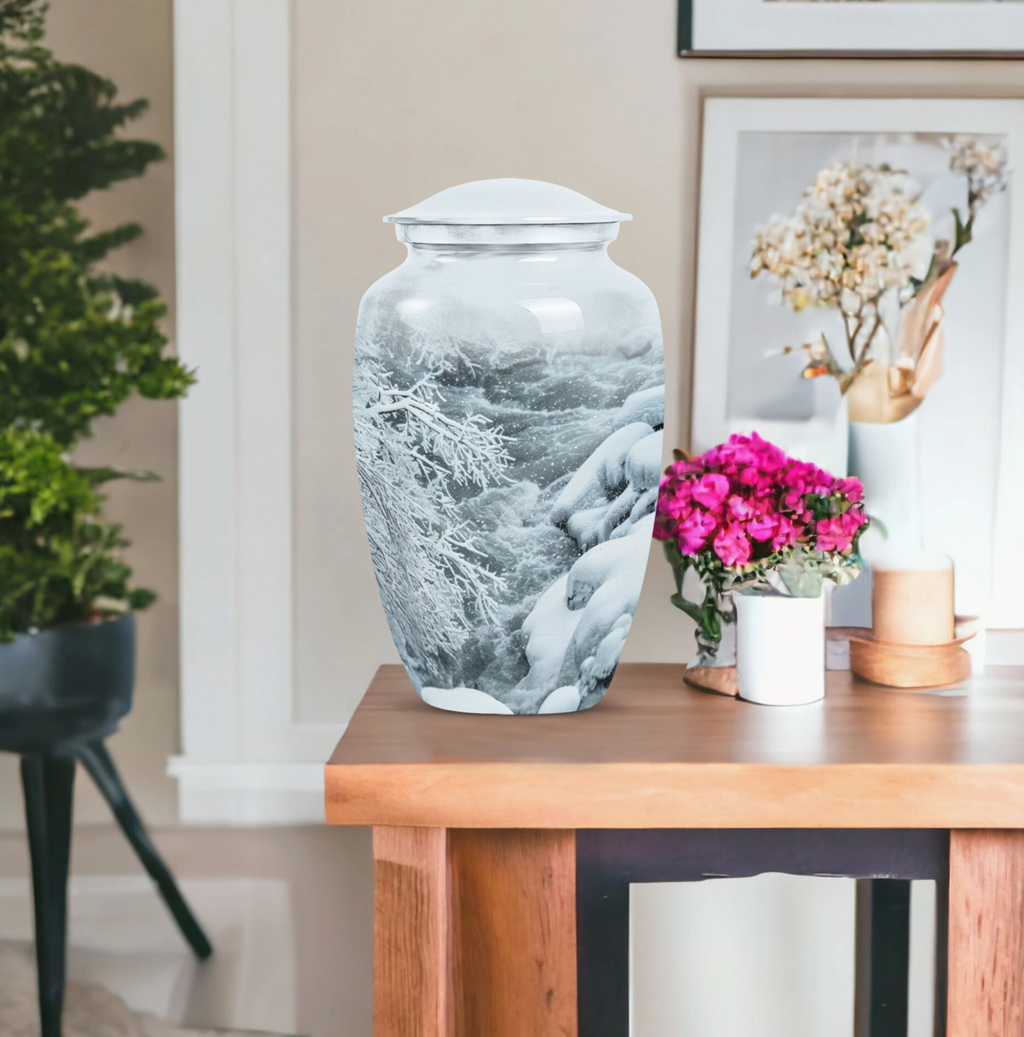Mountains Urn Memorial: Medium-Size Burial Tribute