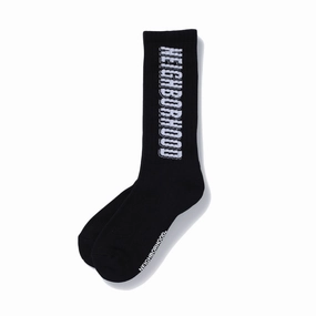 Neighborhood Logo Socks Black  251WINH-UWM02