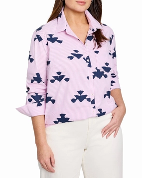 NIC   ZOE Stamped Plus Stripe Woven Shirt