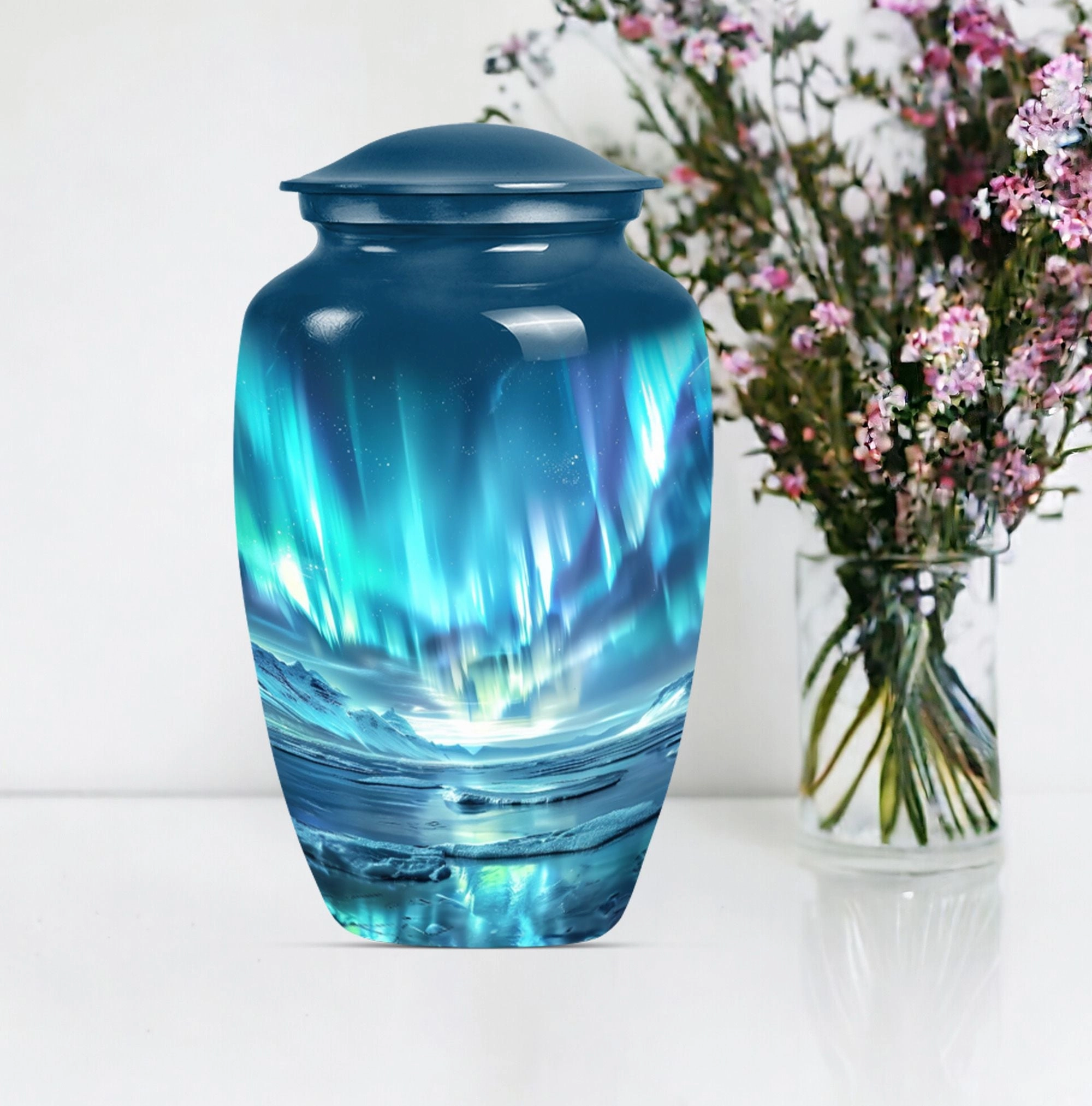 Northern Lights Glory - Memorial Cremation Urn for Adults