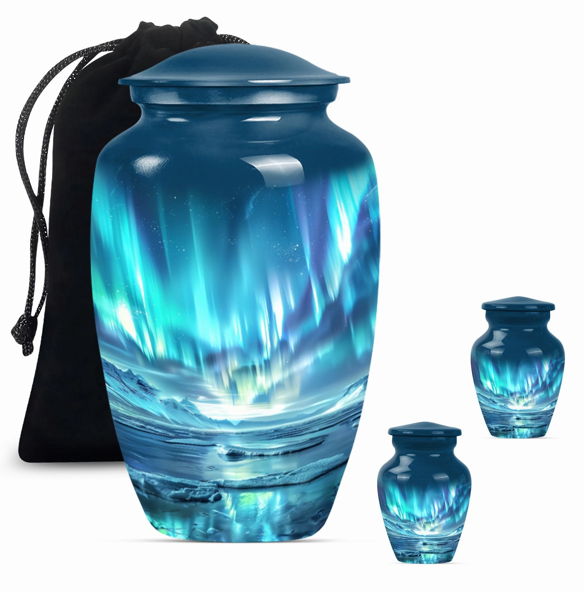 Northern Lights Glory - Memorial Cremation Urn for Adults