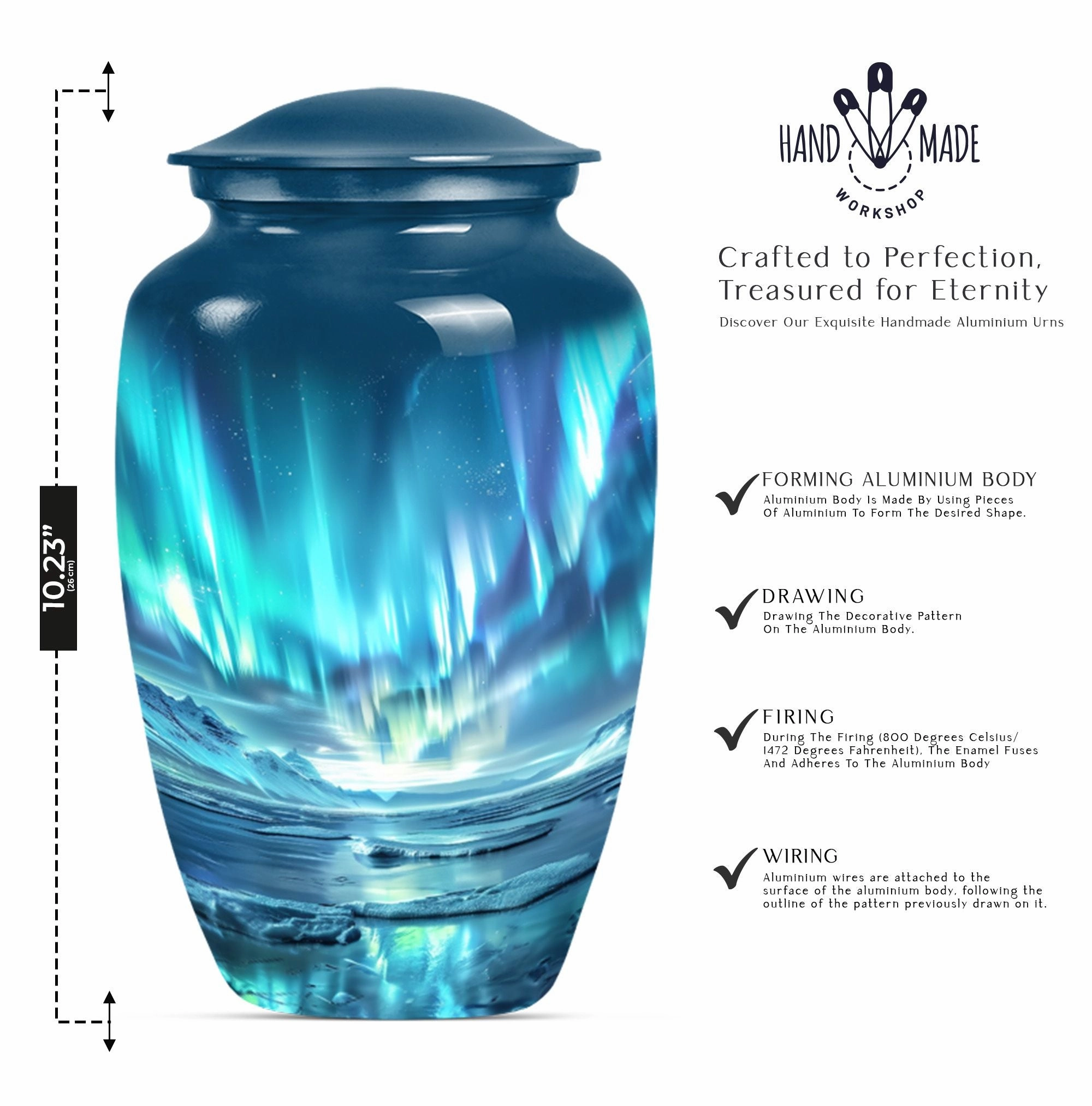 Northern Lights Glory - Memorial Cremation Urn for Adults