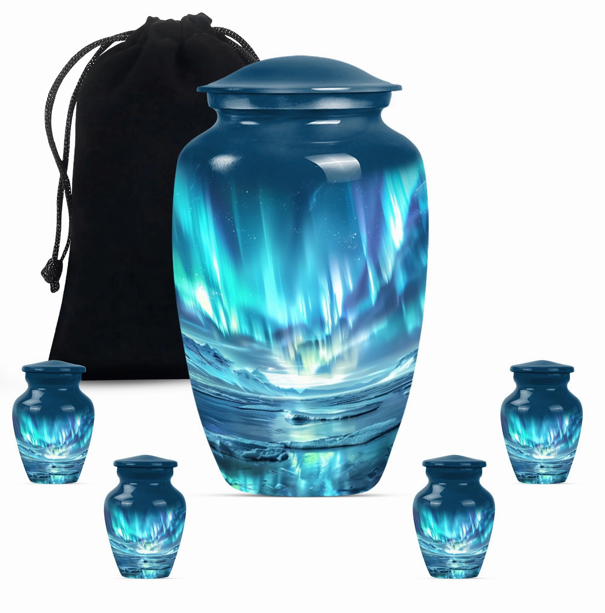 Northern Lights Glory - Memorial Cremation Urn for Adults