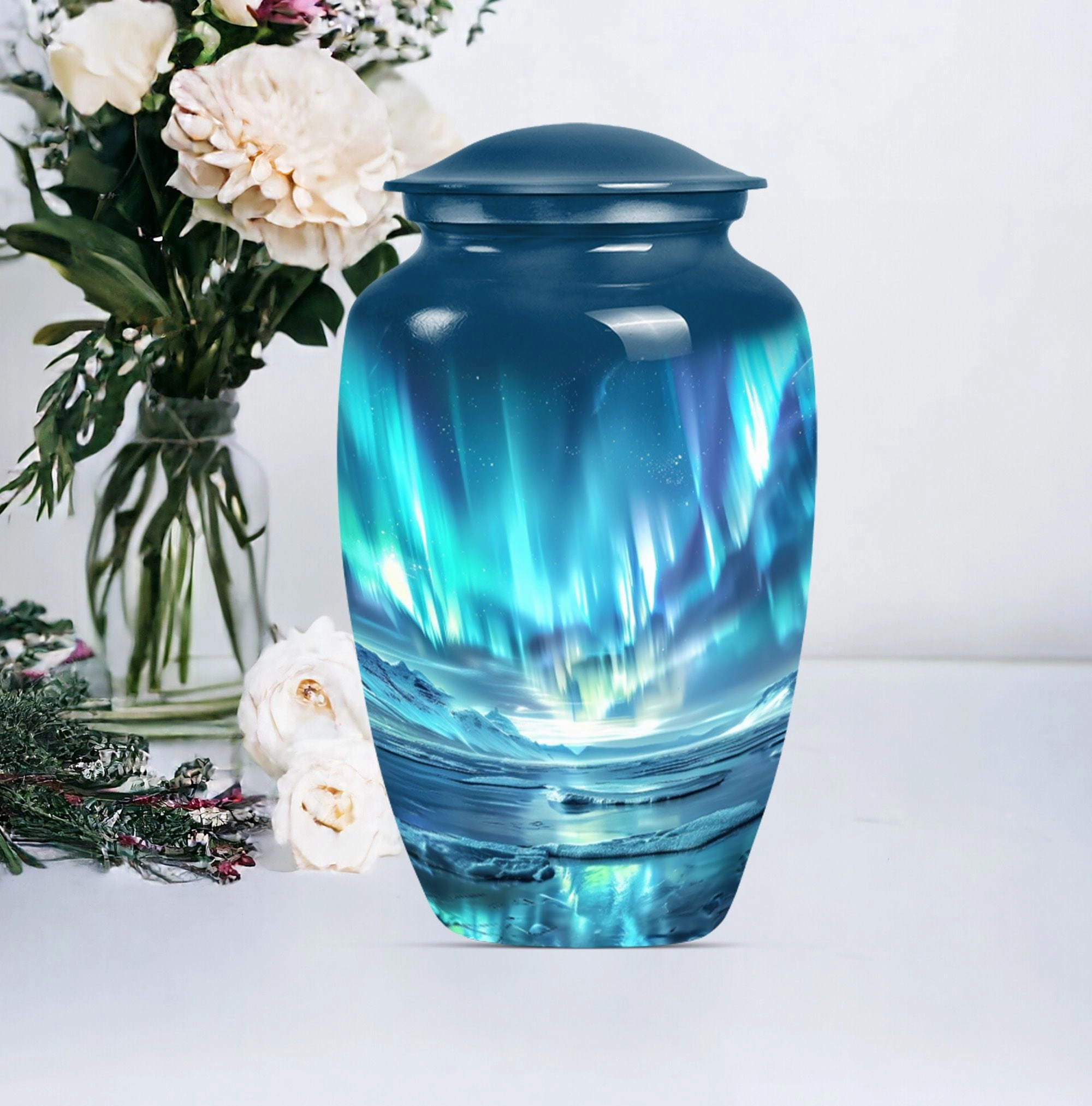 Northern Lights Glory - Memorial Cremation Urn for Adults
