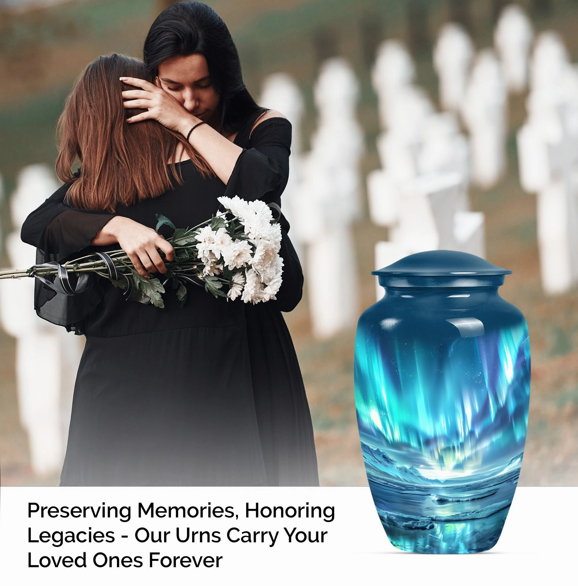 Northern Lights Glory - Memorial Cremation Urn for Adults