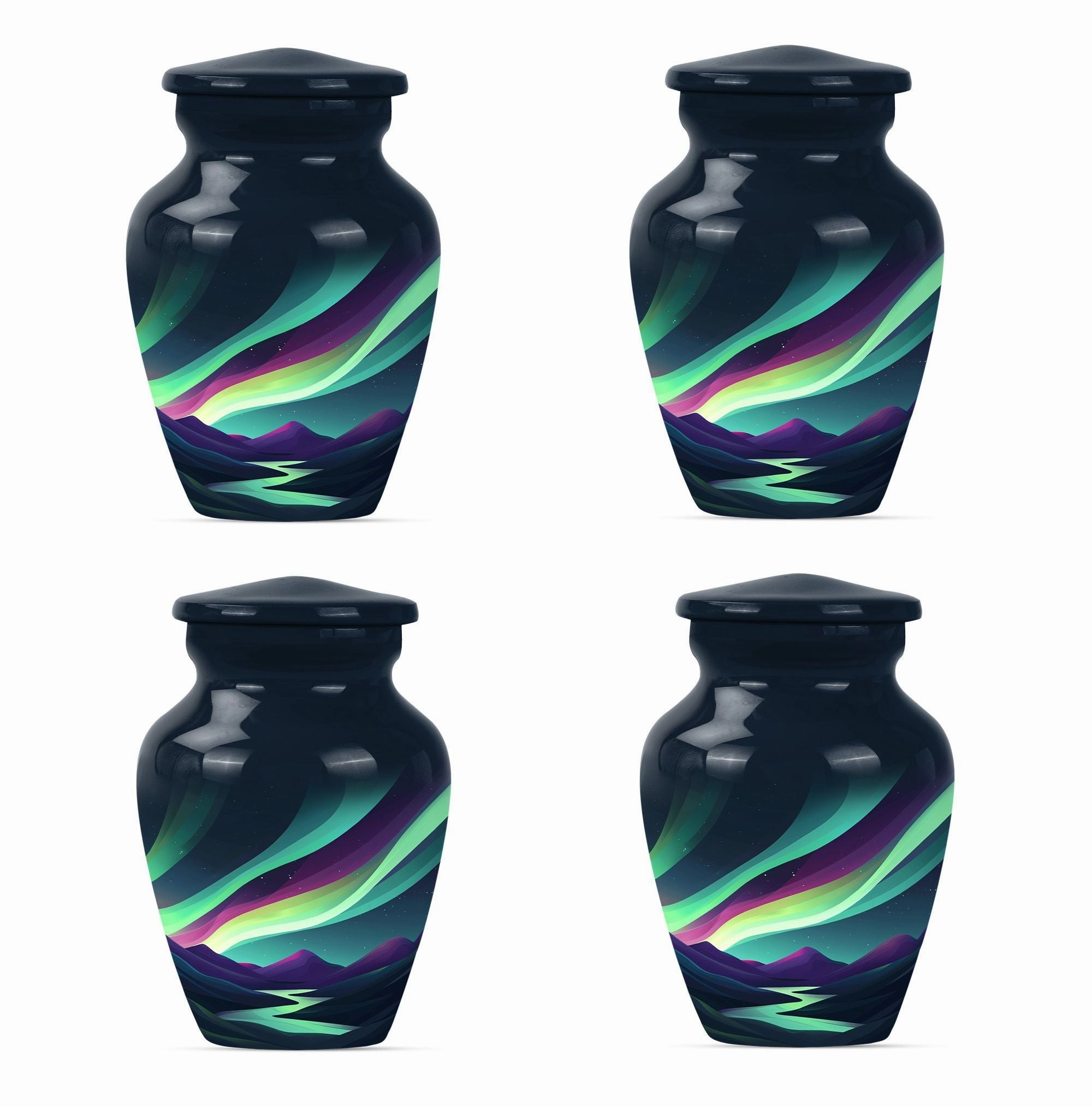 Northern Lights Resplendence - Elegant Memorial Urn for Ashes