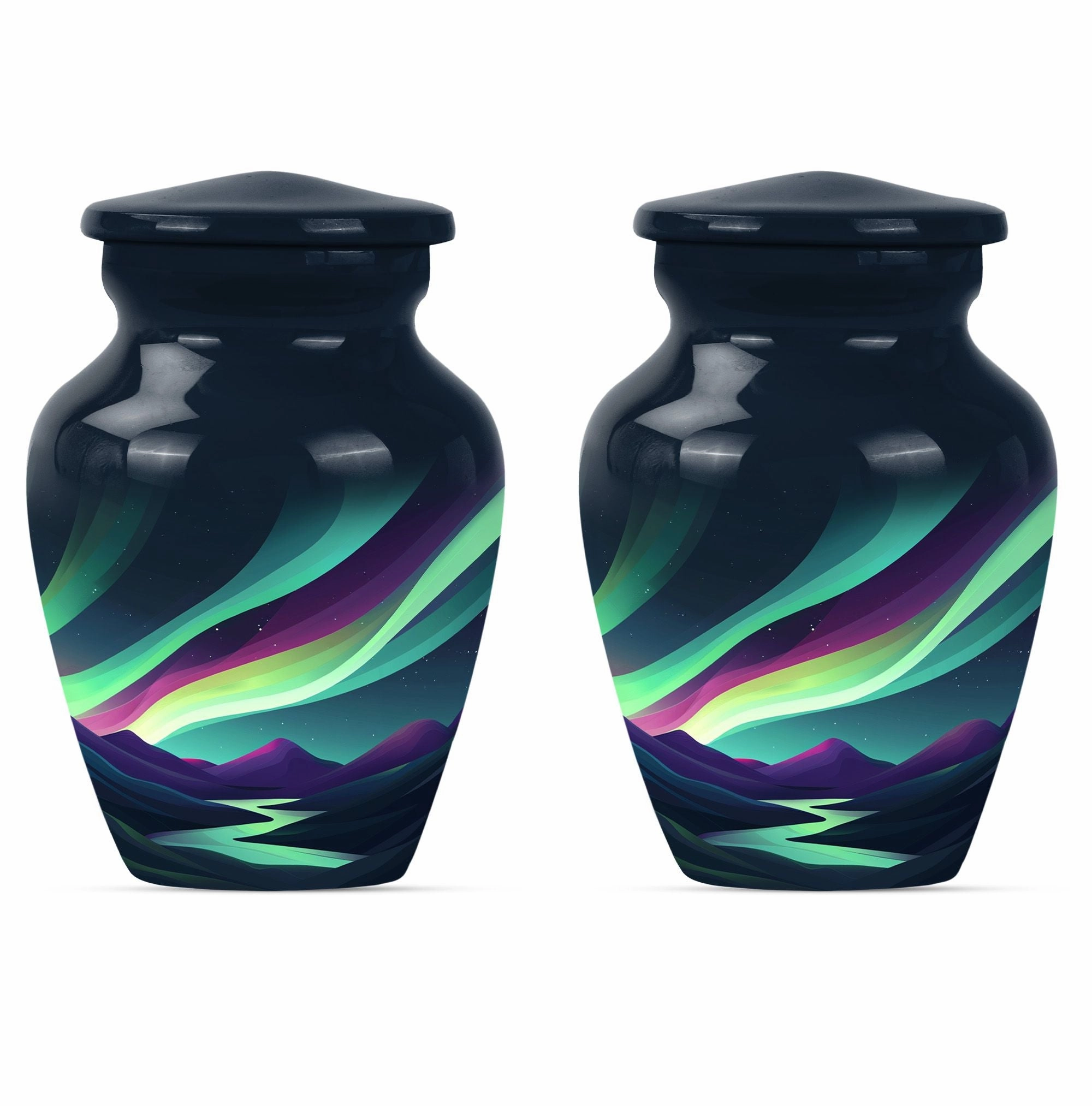Northern Lights Resplendence - Elegant Memorial Urn for Ashes
