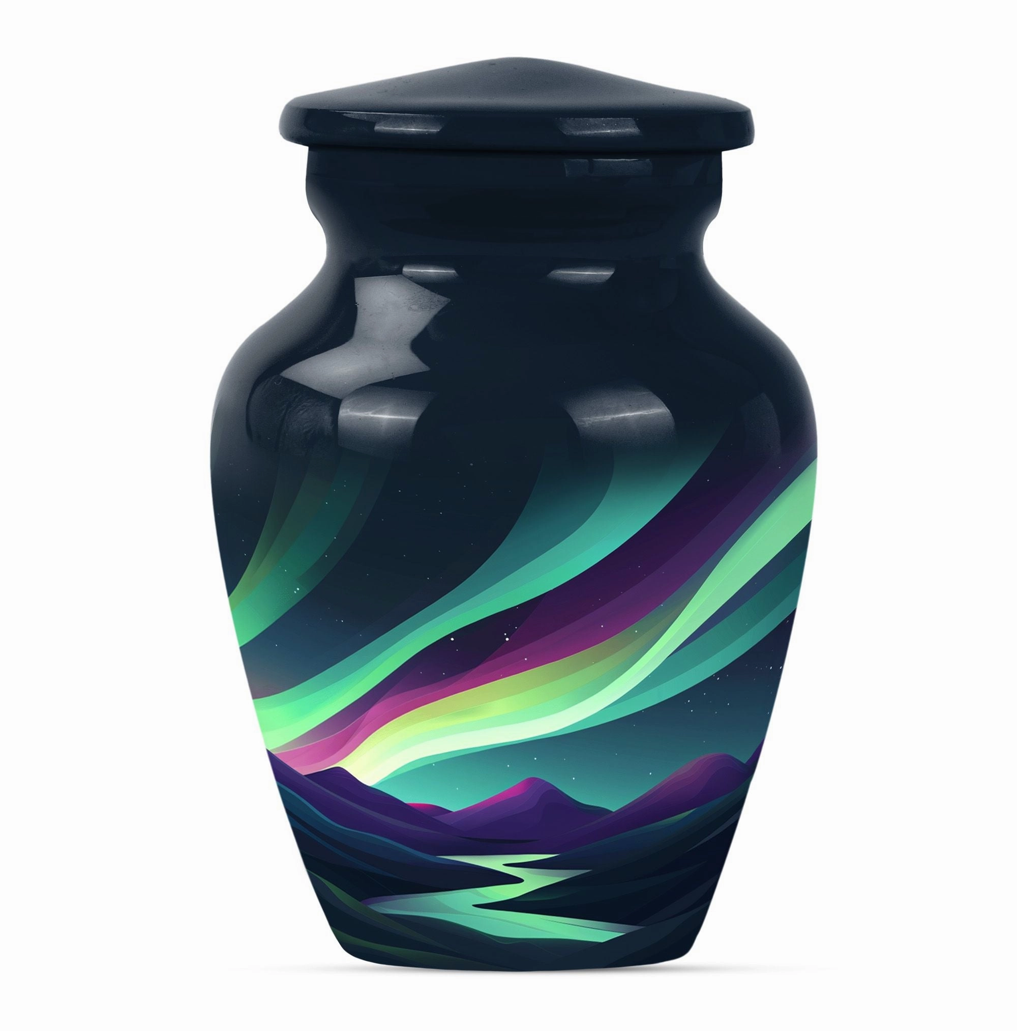 Northern Lights Resplendence - Elegant Memorial Urn for Ashes