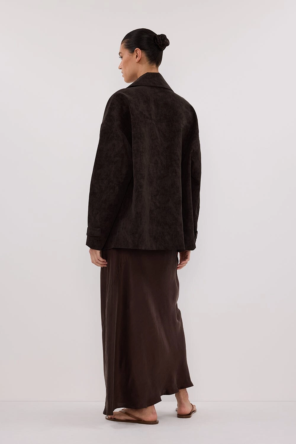 OAKLAND CHOC OVERSIZED FAUX SUEDE JACKET