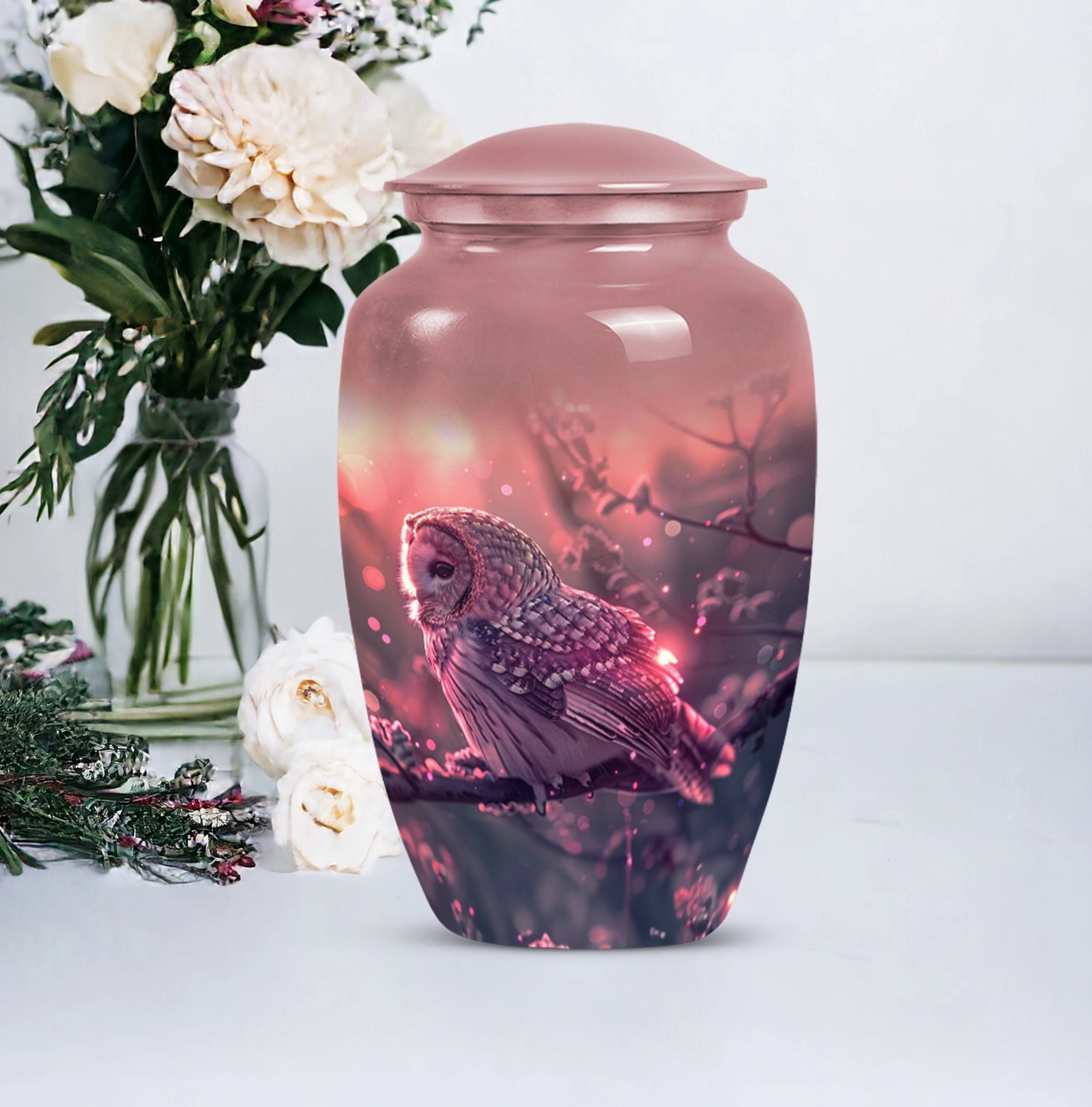 Owl Urn Memorial  - Cherished Cremation Option for Dad