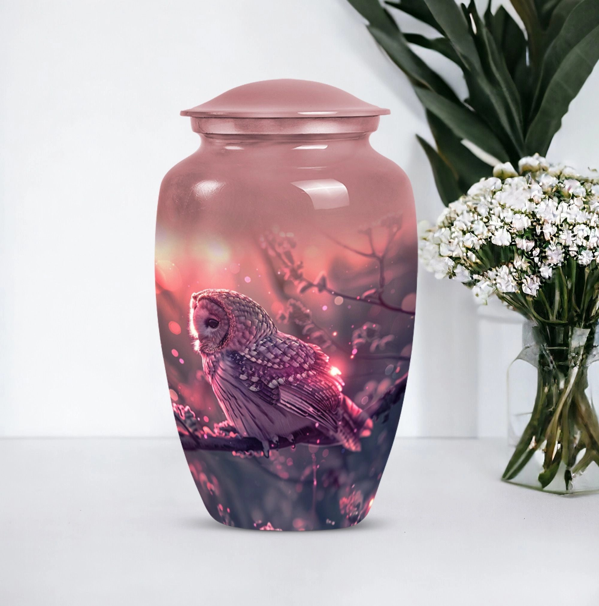 Owl Urn Memorial  - Cherished Cremation Option for Dad
