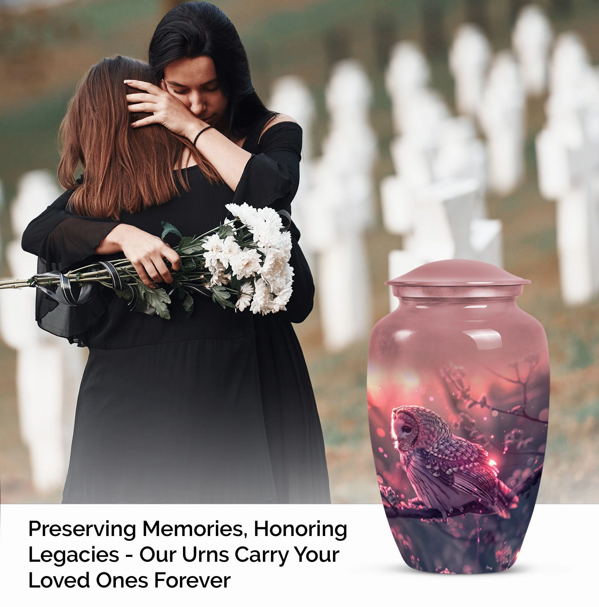 Owl Urn Memorial  - Cherished Cremation Option for Dad