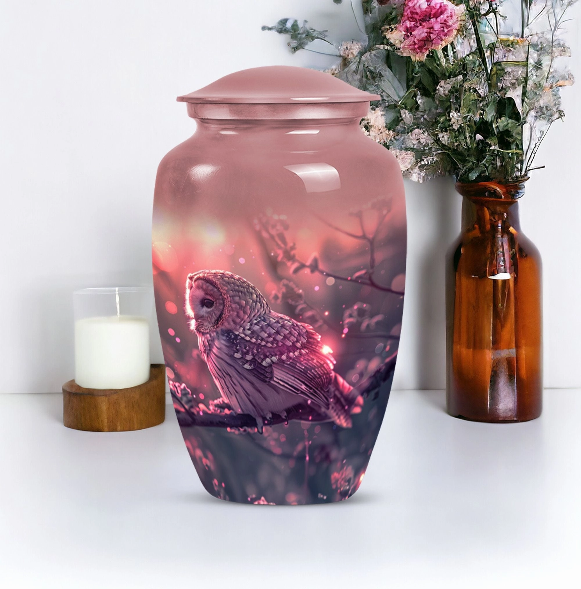 Owl Urn Memorial  - Cherished Cremation Option for Dad