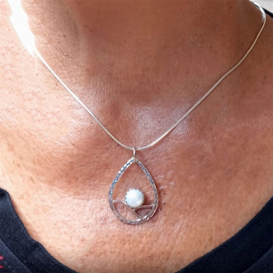 Pearl On a Branch Necklace - Sterling Silver, Indonesia