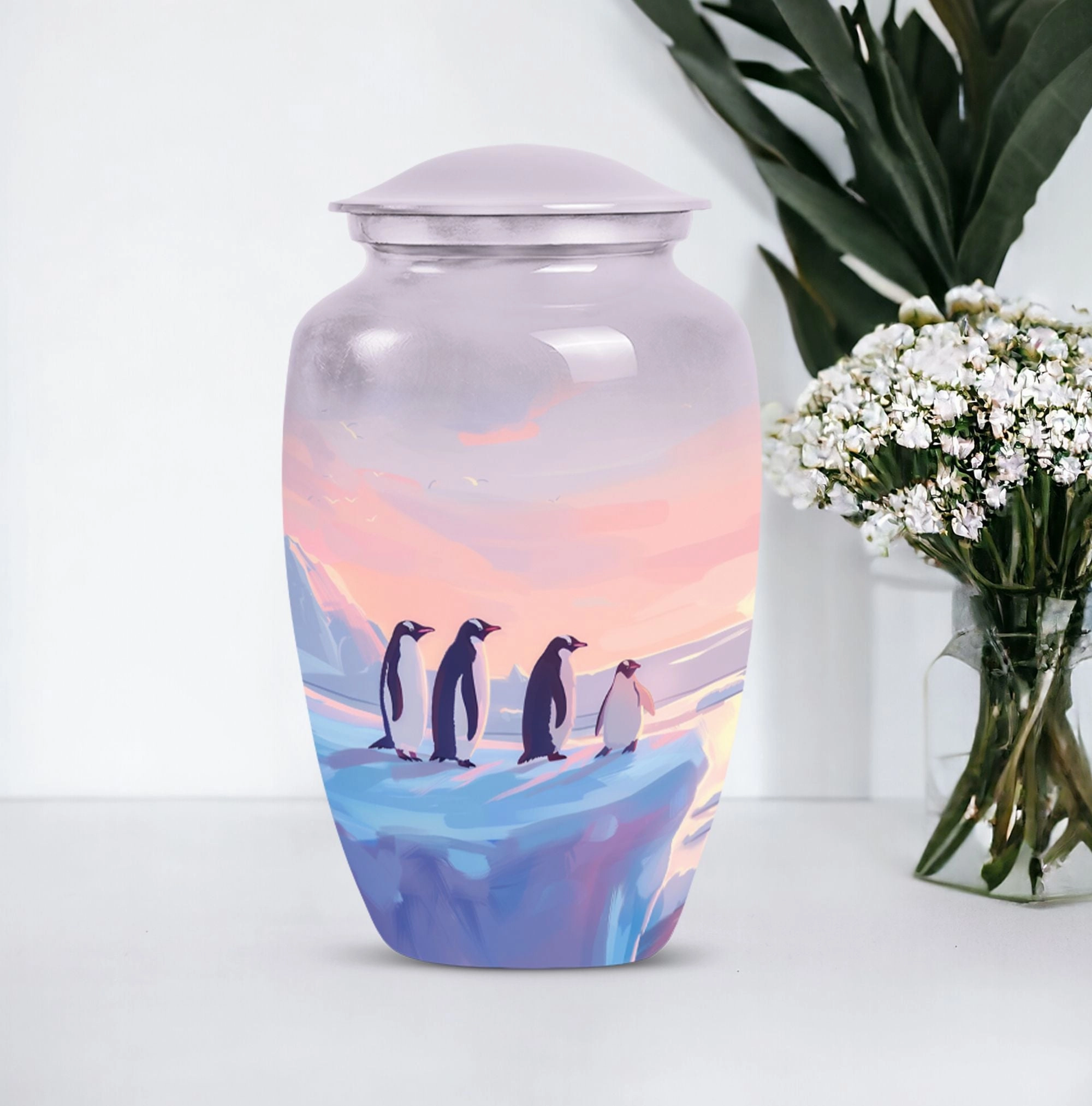 Penguin Theme Cremation Urn - Unique Urn For Storing Dad Ashes