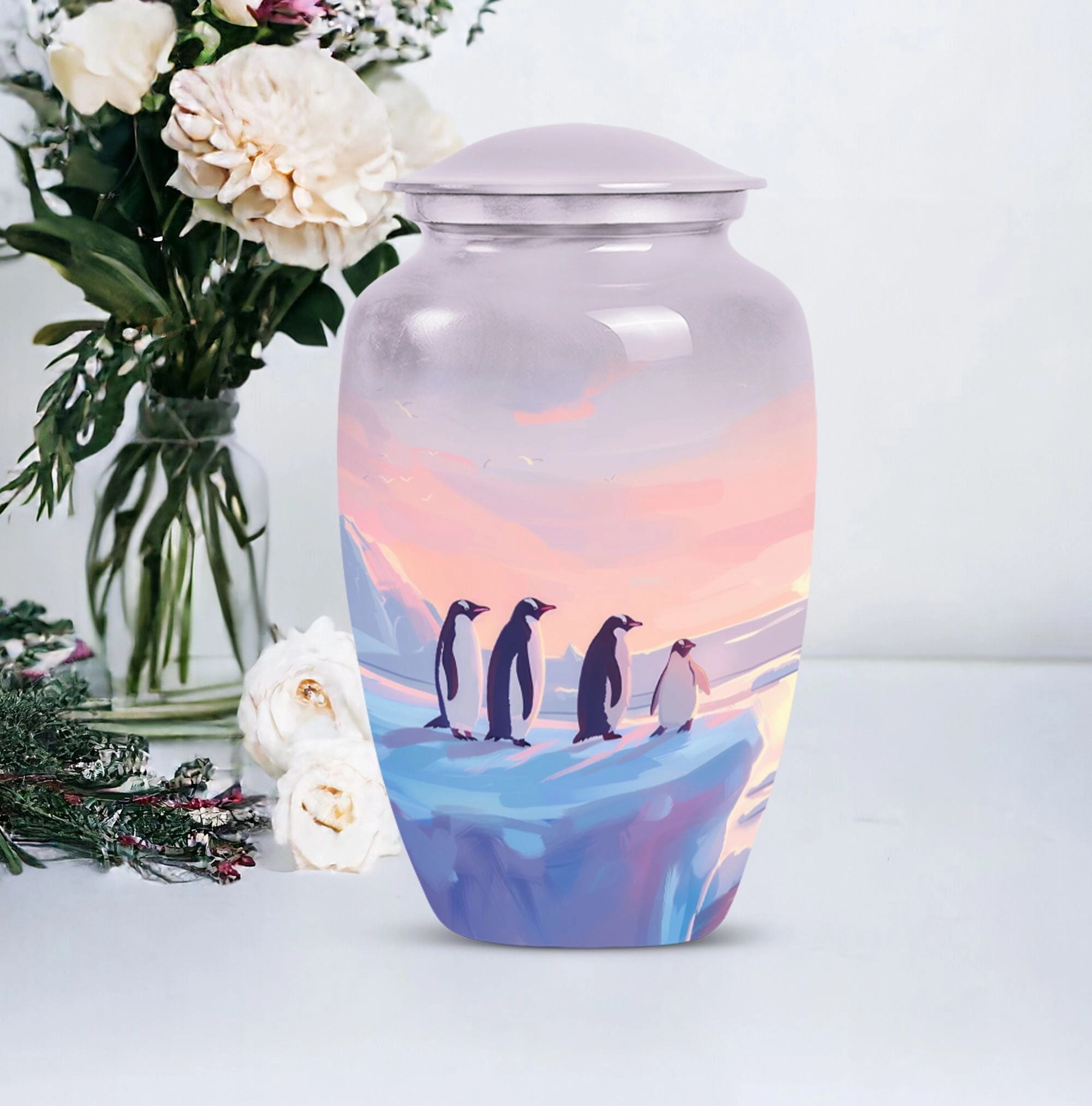 Penguin Theme Cremation Urn - Unique Urn For Storing Dad Ashes