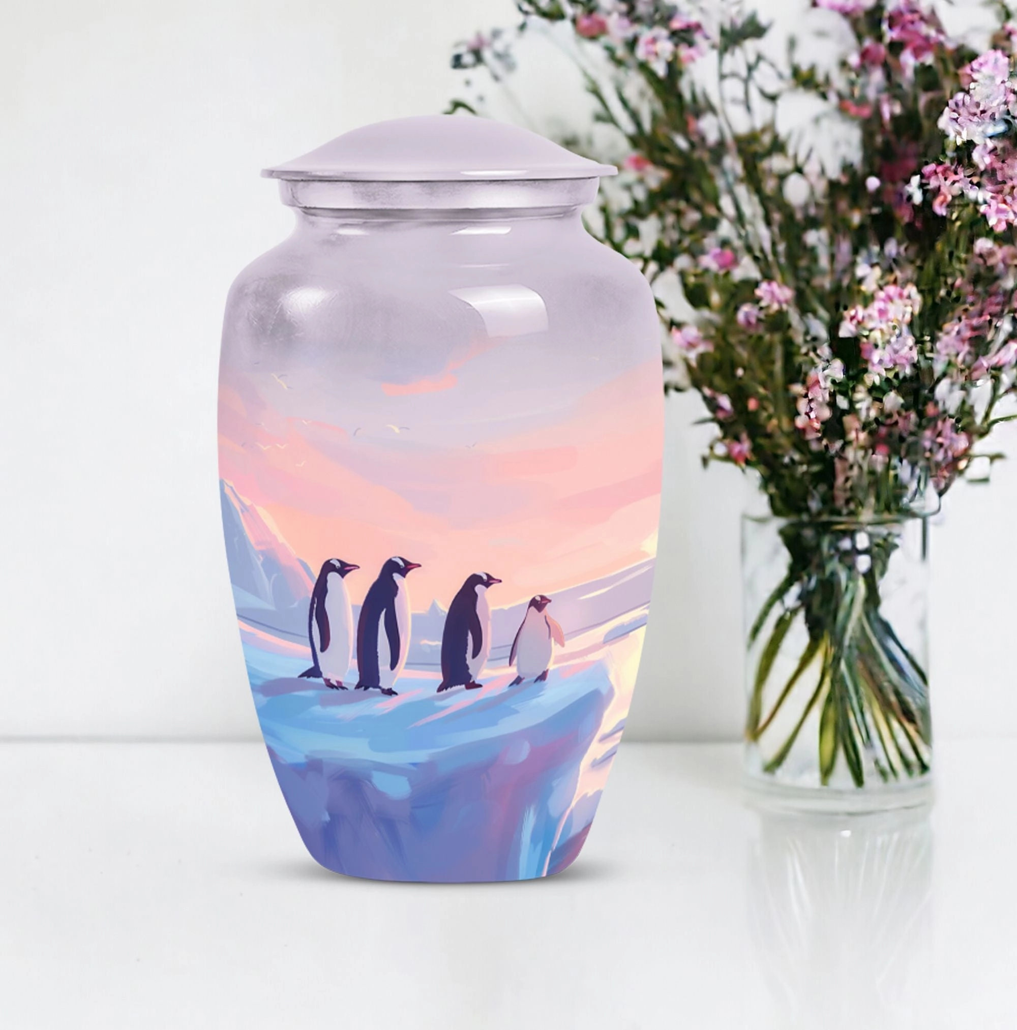 Penguin Theme Cremation Urn - Unique Urn For Storing Dad Ashes